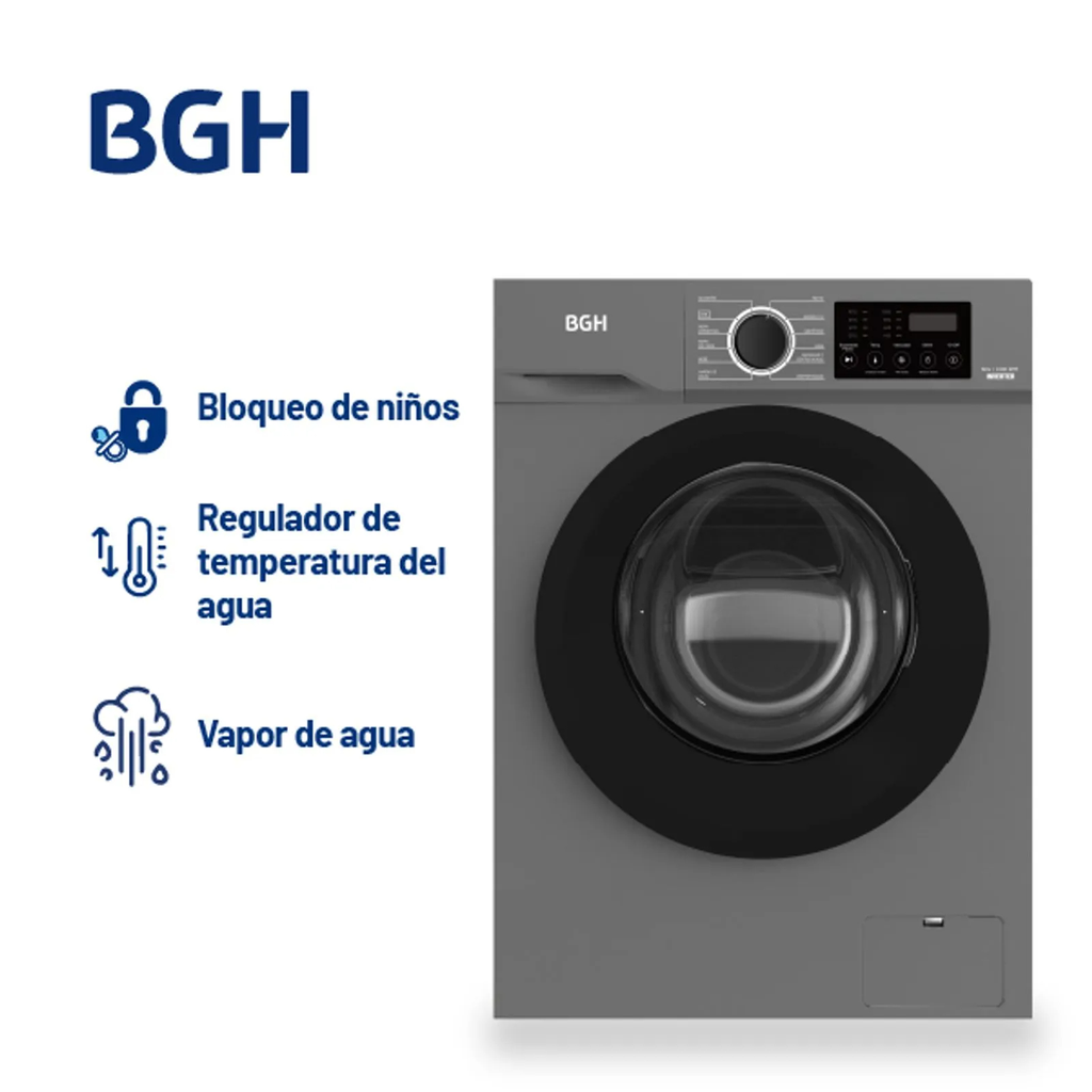 LAVARROPAS INVERTER BGH BWFE06S24AR 6KG SILVER
