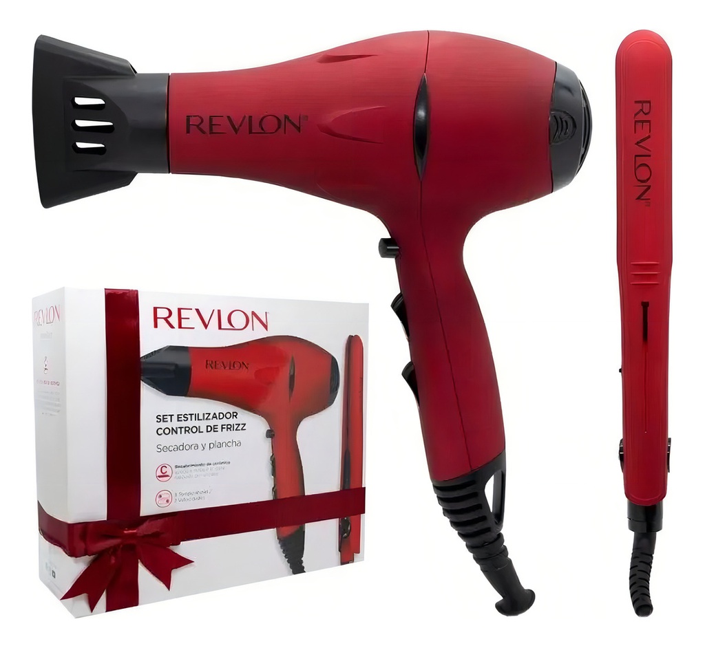 Set Revlon: Secador Pelo (3t/2v) + Planchita 210°c