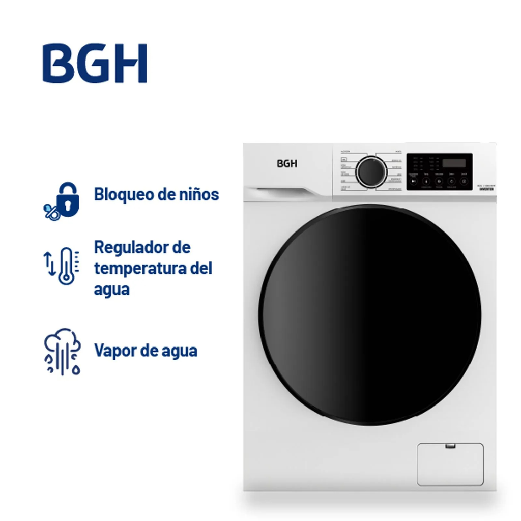 LAVARROPAS BGH BWFE08W24AR 8KG FRONTAL BLANCO