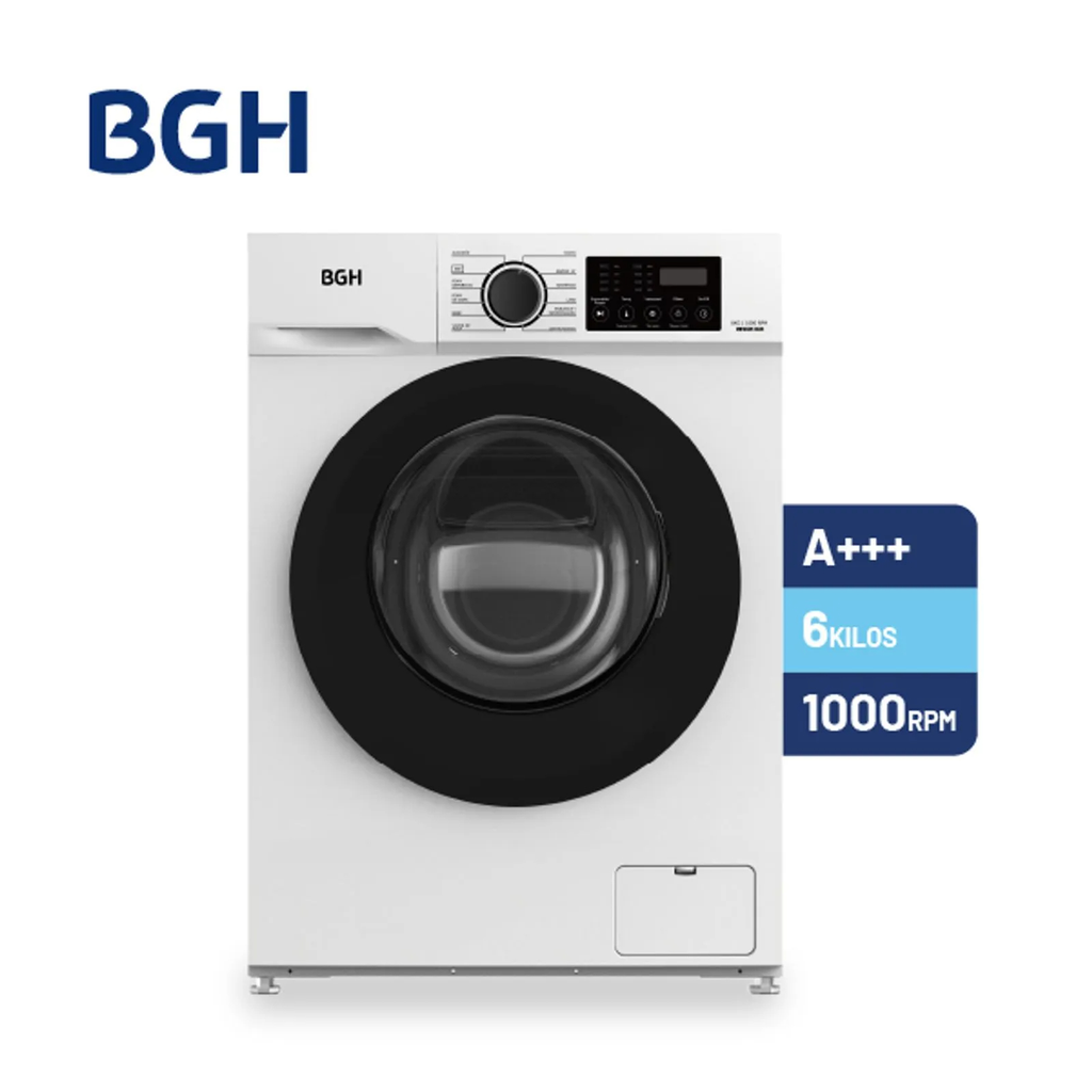 LAVARROPAS BGH BWFE06W24AR 6KG INVERTER FRONTAL BLANCO