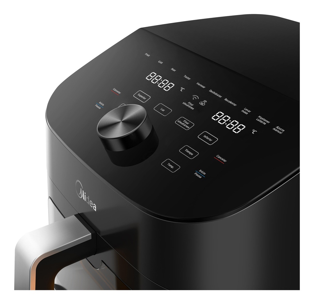 Freidora De Aire Digital Midea 11l Smart 2 Zonas Af-d211bar1 Negro