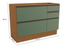 Bajo Mesada Kappesberg Maxxi G746-cnve 120cm Canela Verde Verde Y Canela