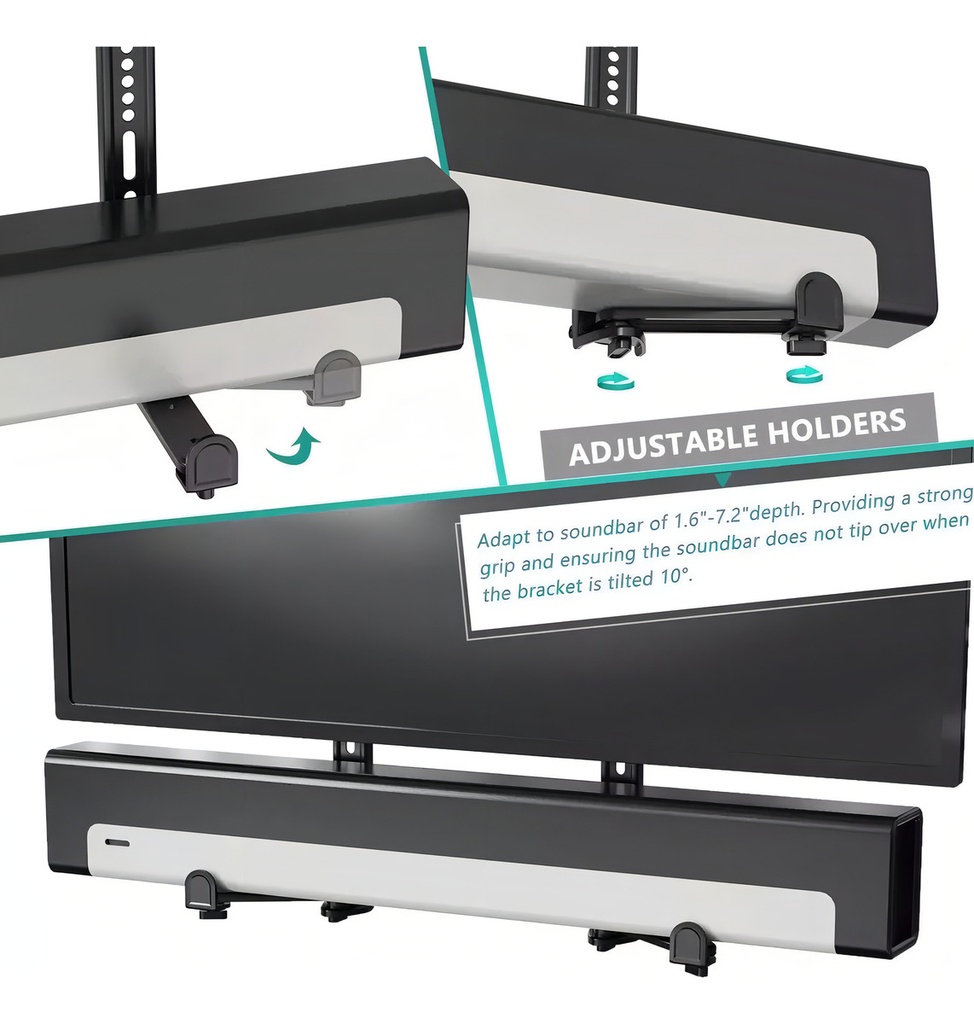 Soporte Para Barra De Sonido De Tv Onebox Universal Negro Negro