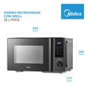 Microondas Midea Mw-dg125bar1 25l Digital C/grill Negro