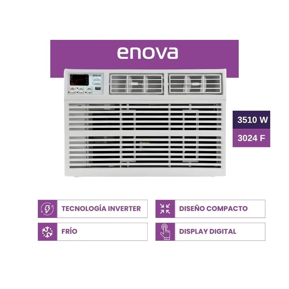 AIRE ACONDICIONADO INVERTER VENTANA ENOVA AEV12IF10-BL 3510W