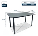 Juego Comedor Gardenlife Mesa Simil Mármol + 4 Sillas Nina Gris Grafito