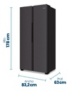 Heladera Philco Side By Side Phsb450n No Frost 428l Negra Negro