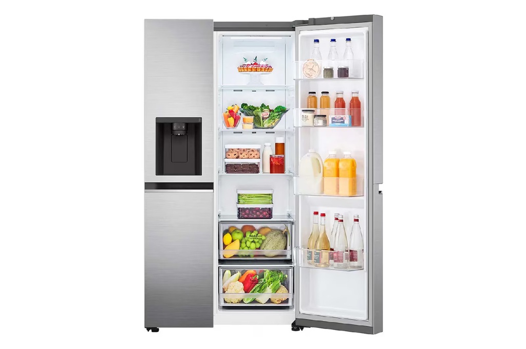 HELADERA LG GS66PP SBS 591L INVERTER C/DISPENSER SILVER