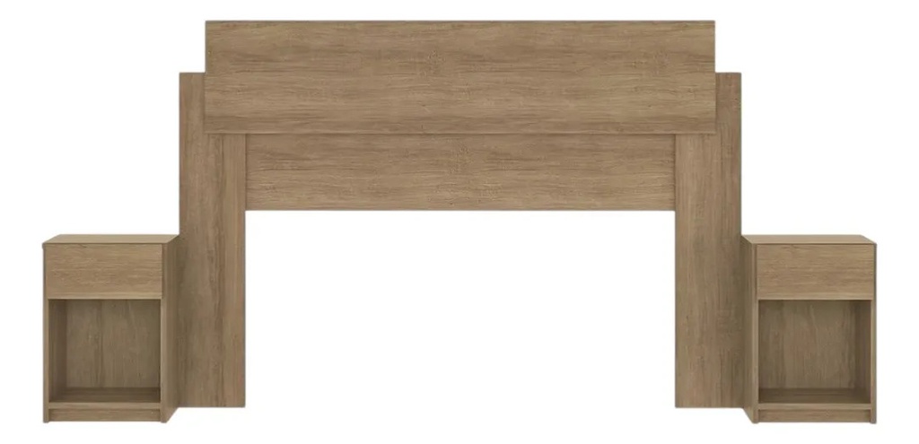 Respaldo De Cama Vera Cdmc300-ml 150cm C/mesas De Luz Miel