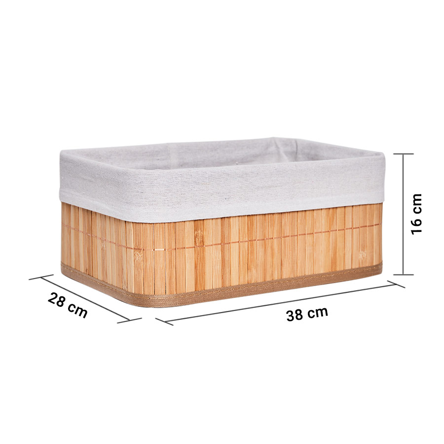 CESTO PLEGABLE BAMBU VONNE ORG106 38CM X 28CM X 16CM