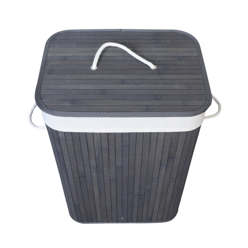 CESTO PLEGABLE BAMBU VONNE ORG116 RECTANGULAR GRIS