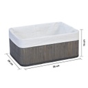 CESTO PLEGABLE BAMBU VONNE ORG118 38CM X 28CM X 16CM GRIS