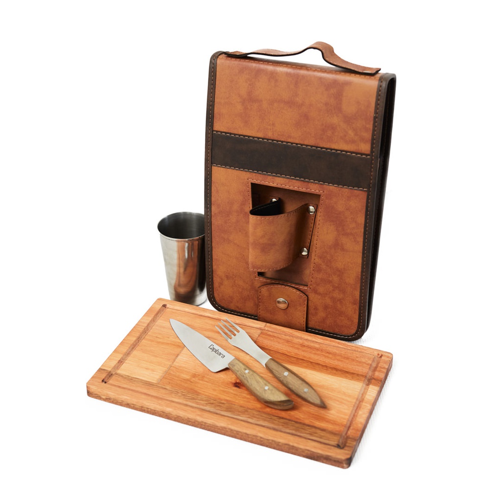 SET DE ASADO BODELO LARGO MARRON
