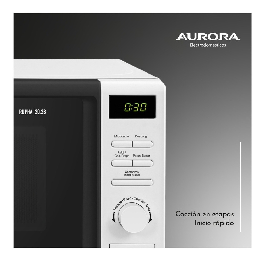 Microondas Aurora Rupha 20.2   Blanco 19l 220v