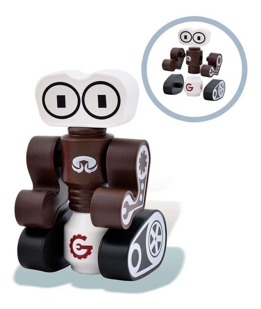 Magnetic Robot Ditoys X 2 Articulado Pzas Intercambiables M1
