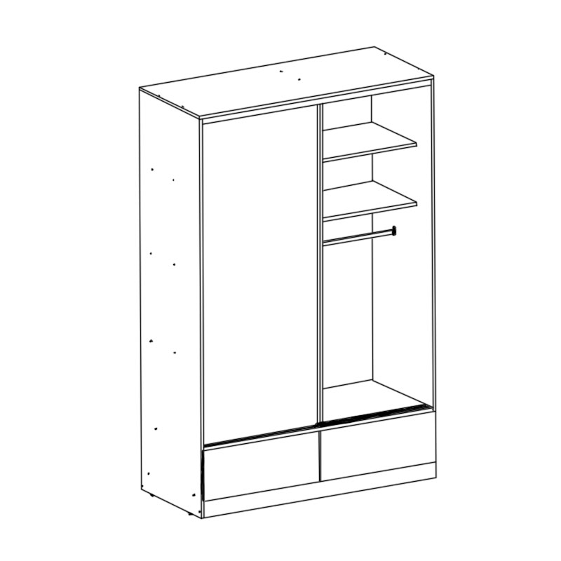 PLACARD ORLANDI PREMIUM CORRED.1,38 2PTAS/ 2CAJ WENGUE 3131