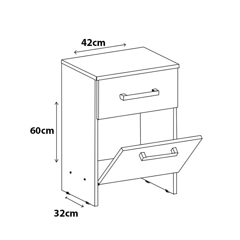 MESA DE LUZ ORLANDI 1 CAJON 1 PTA VENECIA 107