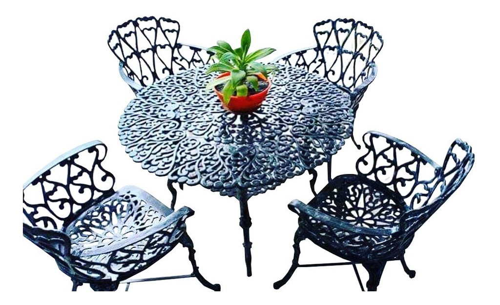 JUEGO JARDIN BOSTON X 4 SILLONES NEGRO