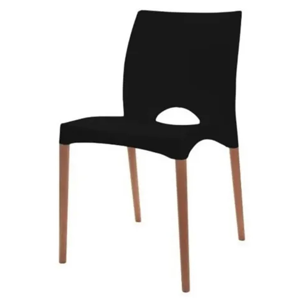 SILLA CANNES NEGRA PATA MADERA 39/F903001
