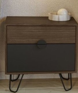 MESA DE LUZ DL 2 CAJ JAC/NEG PO 300 P7