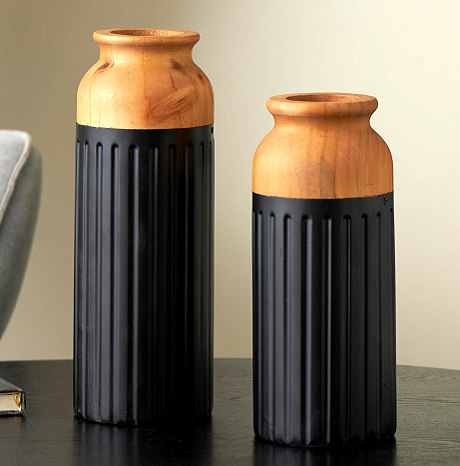FLORERO METAL/MAD NEGRO X2 U17263