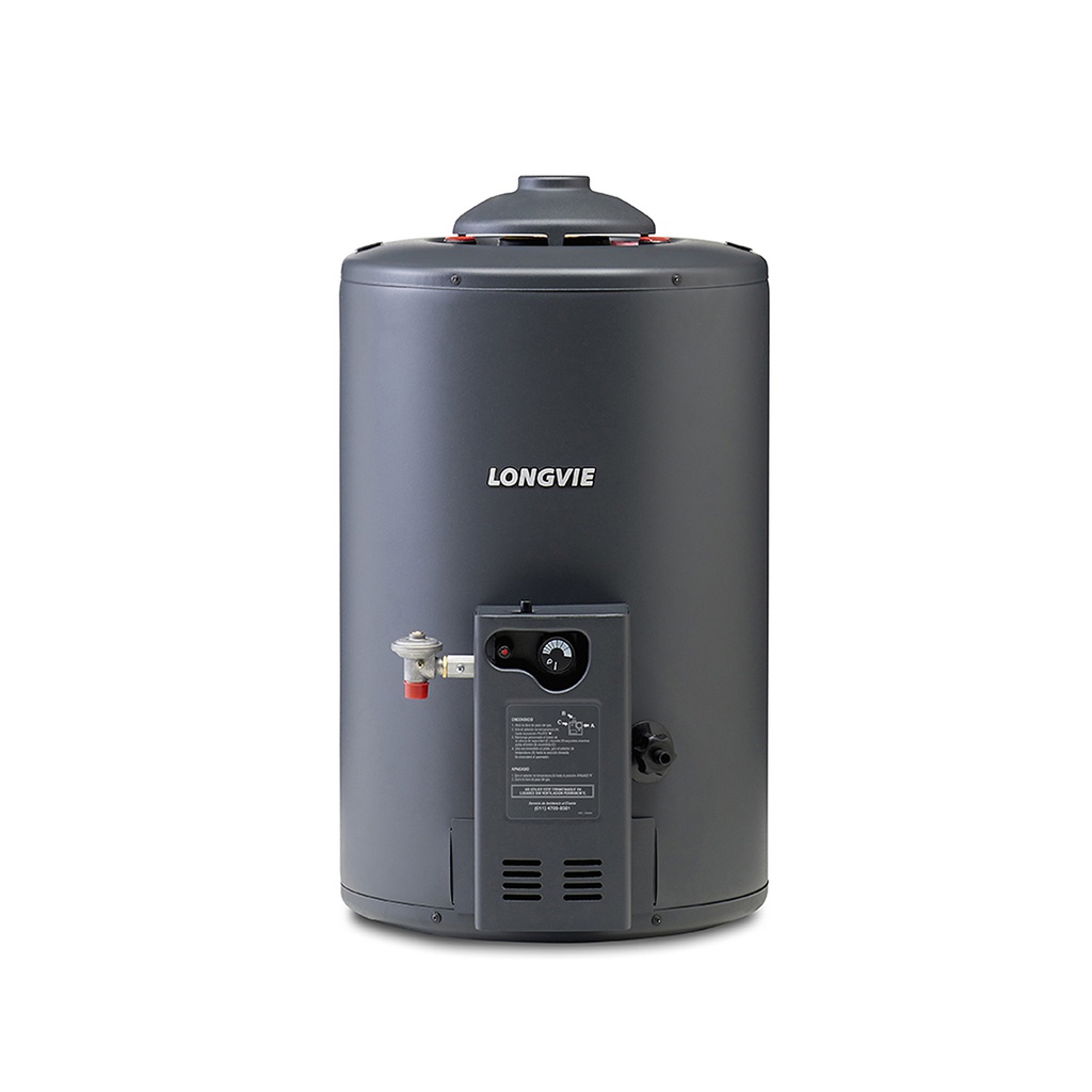 TERMOTANQUE A GAS LONGVIE 48L TP350AR-N GRAFITO AL.REC C/SUP MULTITU