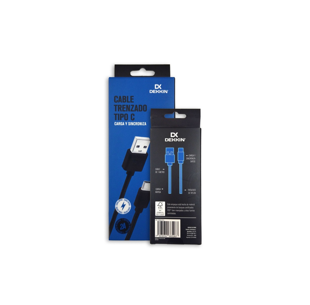 CABLE TRENZADO TIPO C DEKKIN CA-305 N
