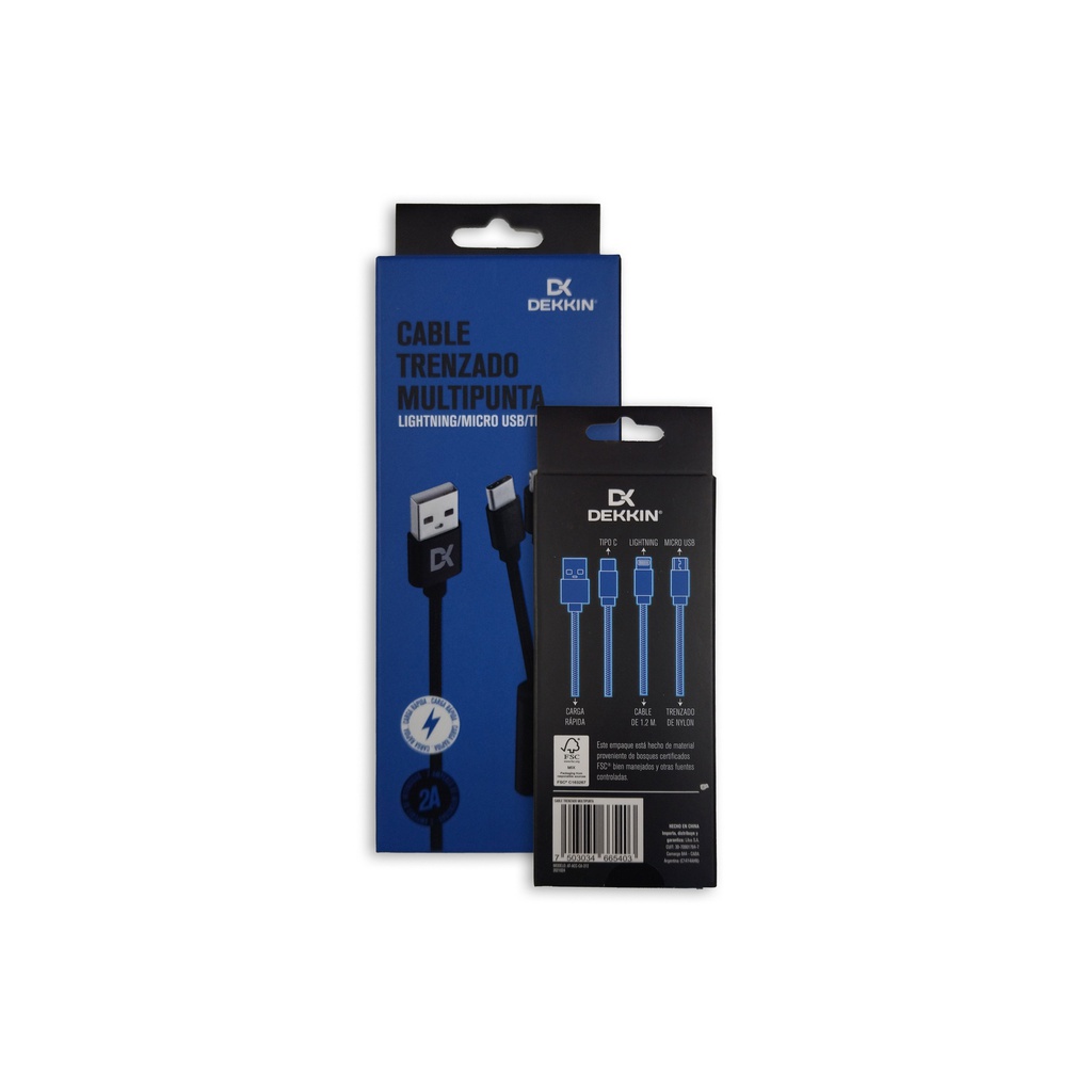CABLE 3 EN 1 DEKKIN CA-312 N