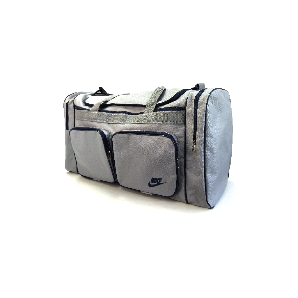 BOLSO DE VIAJE DOS BOLSILLOS NIKE GRIS CON AZUL 21526
