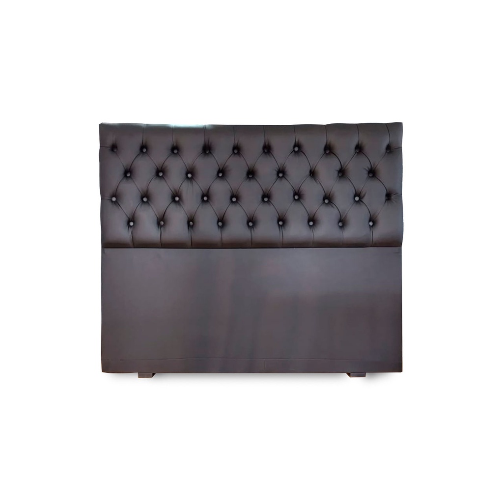 RESPALDO P/SOMMIER MADERO CAPITONE COMUN DUE NEGRO CHENILLE 2,10 MTS