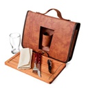 SET ASADO VASO VIDRIO MARRON