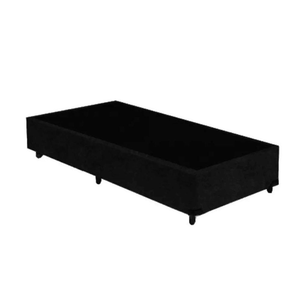 SOMMIER MADERO 0.80X1.90MTS ECO CUERO NEGRO