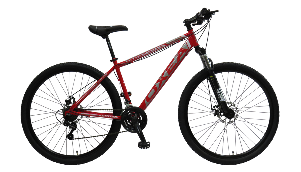 BICICLETA OXEA HUNTER ROD29 ROJO GRIS PLOMO BLANCO