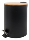 CESTO VONNE CCRI 5LBN ACERO NEGRO TAPA BAMBU 5L