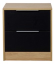MESA DE LUZ RICCHEZZE MURANO 2CAJ HICKORY/NEGRO 35227796