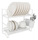 ESCURRIDOR DE PLATOS HUDSON SP15 CHICO 2 PISOS BLANCO