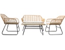 SET MUEBLE MAUI TRIBECA KD31/BE COLOR BEIGE (2 Sillones individuales + 1 Sillón doble + Mesa)