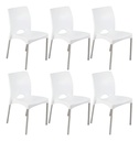 COMBO X6 SILLA BOSTON PATAS DE ALUMINIO BLANCA