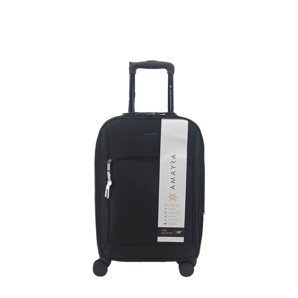 VALIJA AMAYRA 20" 67.8007N NEGRA 4 RUEDAS 360
