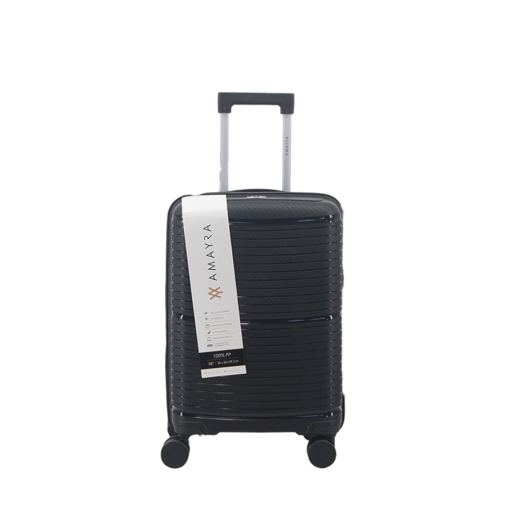 VALIJA AMAYRA 24" 67.8015N PP NEGRA 4 RUEDAS