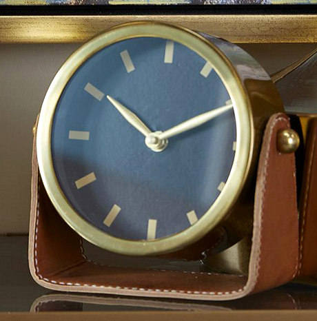 RELOJ MESA ACERO INOX/CUERO U99226