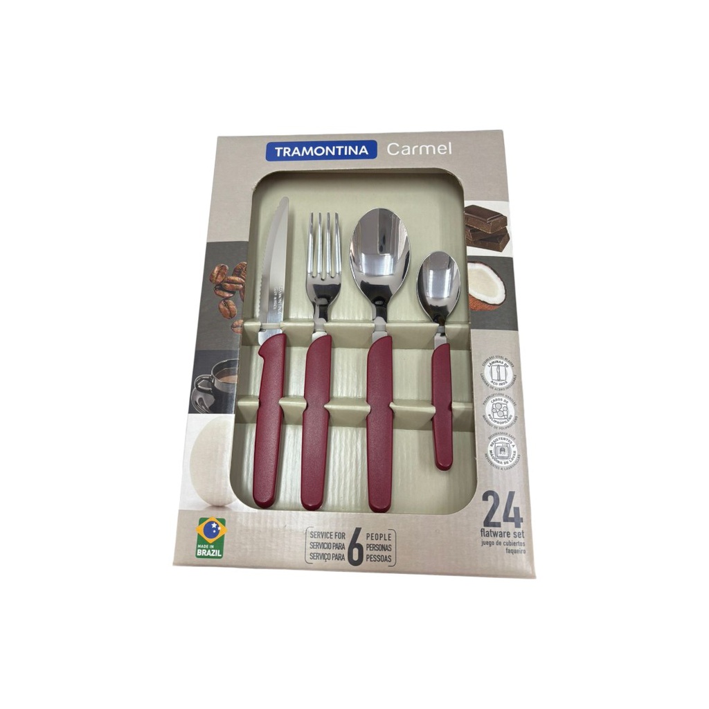 JUEGO DE CUBIERTOS TRAMONTINA X24 23499/027 CARMEL BORDO