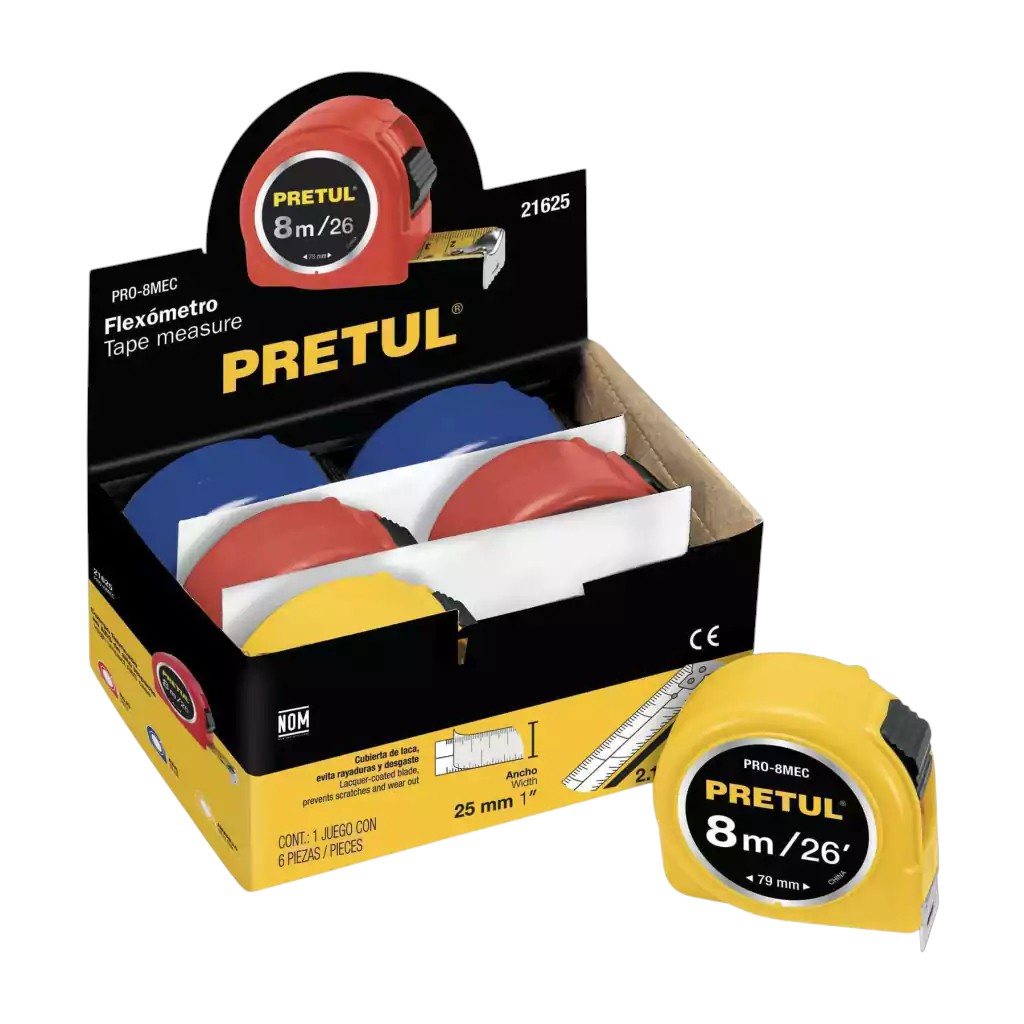 CINTA METRICA PRETUL 21625 8M 25MM