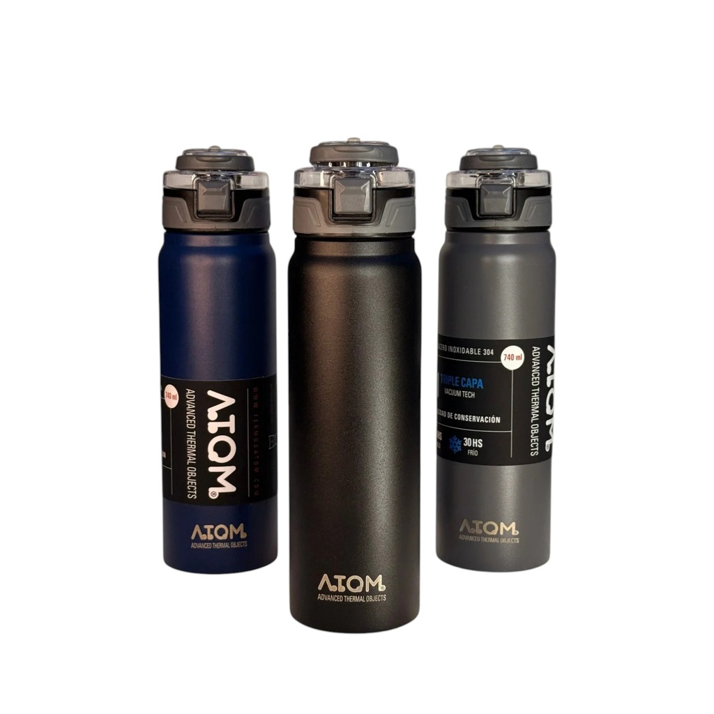 BOTELLA ATOM ACTIVE TAPA FLIP ACERO INOX 720ML ACE55