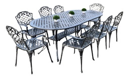 [04431007] JUEGO DE JARDIN CHATEAUX X 8 SILLONES NEGRO PELTRE