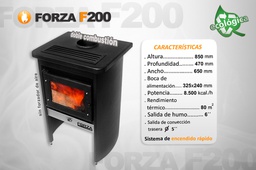 [53247102] ESTUFA A LEÑA FORZA F 200