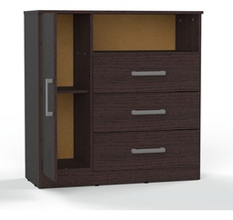 [14142195] COMODA ORLANDI 3 CAJONES 1 PUERTA WENGUE 91
