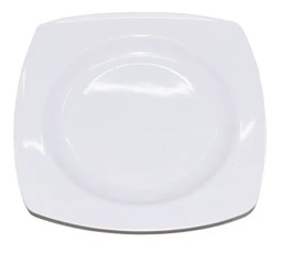 [11701019] PLATO MELAMINA CUADRADO BLANCO HONDO/PLAYO 300
