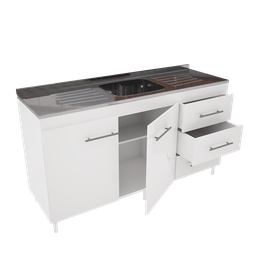 [14077014] BAJO MESADA ORLANDI C.O. 1,40 C/ESTANTE BLANCO COD 3014