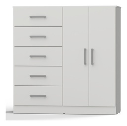 [14123003] CHIFONIER ORLANDI 1,20 C/MET. 5CAJ/2PTAS BLANCO 3402